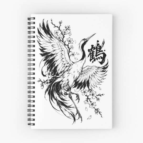 Item preview, Japanese Crane and Blossoms with Calligraphy designed and sold by bapupa.
