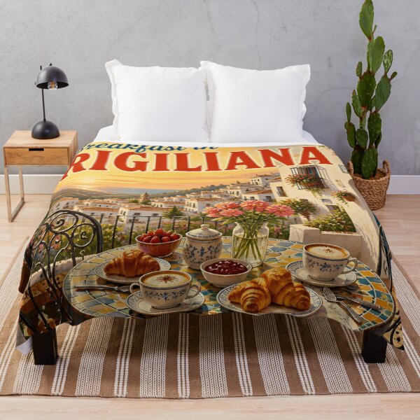 Item preview, Breakfast in Frigiliana Spain – Vintage Travel Poster designed and sold by LSVart.