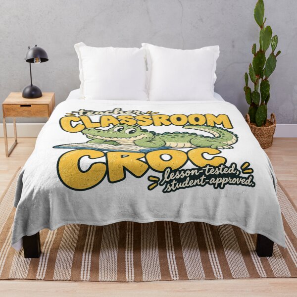 Item preview, Retro Classroom Croc Teacher Shirt, Cute Alligator Reading Design designed and sold by LandFinStudio.
