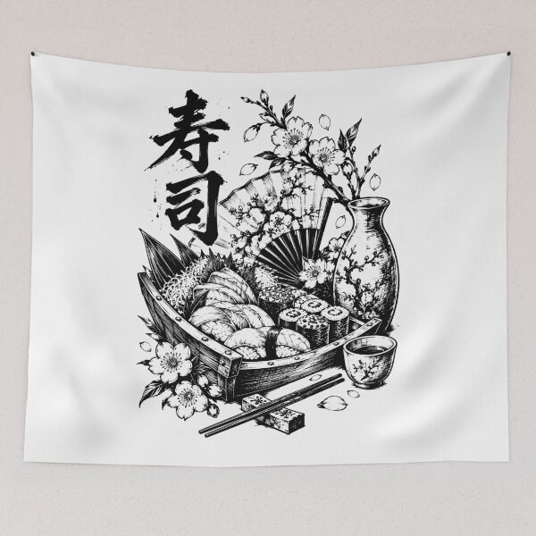 Aperçu de l'œuvre Nature morte de bateau à sushis de cuisine japonaise créée et vendue par bapupa.