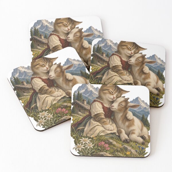 Item preview, Heidi Cat and Alpine Goat Nuzzle designed and sold by Ocelot-T.
