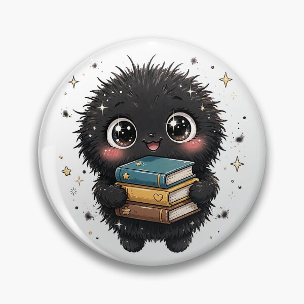 Item preview, Bookish Soot Sprite - Cute Reading Dust Sprite Sticker Example: Bookish Soot Sprite Reading Pink Book - Cute Book Lover Dust Sticker designed and sold by Raju-Creative.