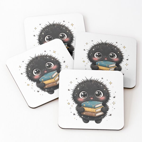 Item preview, Bookish Soot Sprite - Cute Reading Dust Sprite Sticker Example: Bookish Soot Sprite Reading Pink Book - Cute Book Lover Dust Sticker designed and sold by Raju-Creative.