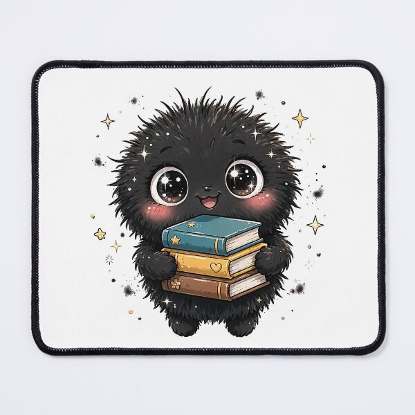 Item preview, Bookish Soot Sprite - Cute Reading Dust Sprite Sticker Example: Bookish Soot Sprite Reading Pink Book - Cute Book Lover Dust Sticker designed and sold by Raju-Creative.
