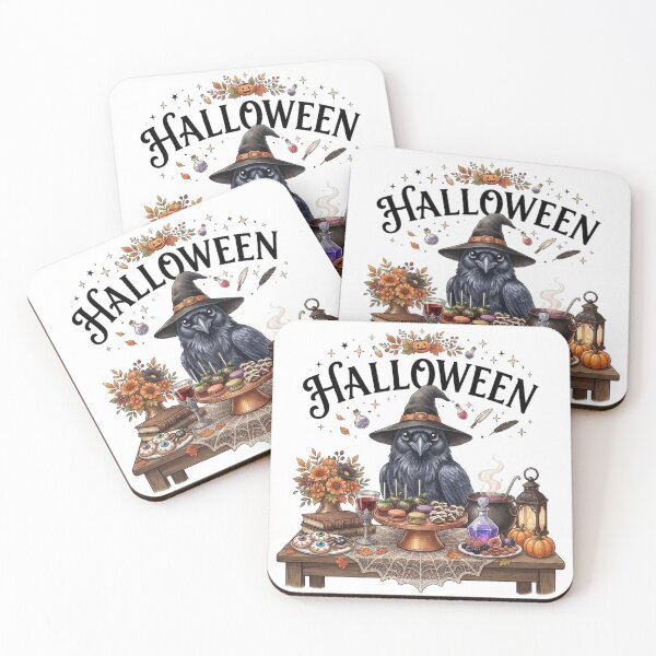 Item preview, Cute Witch Raven Halloween Feast - Spooky Gothic Crow & Treats designed and sold by ChameleonStars.