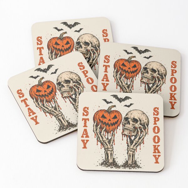Item preview, Stay Spooky - Vintage Horror Skeleton Hands Pumpkin and Skull Halloween designed and sold by Knacky Print.