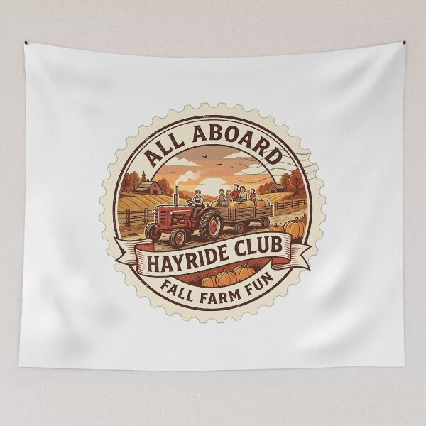 Item preview, Hayride Club All Aboard Fall Farm Stamp designed and sold by Stamped_Style.