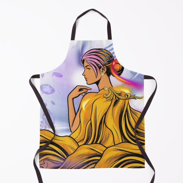 Item preview, Golden Fantasy Goddess Elegance - Mystical Celestial Portrait Art Print designed and sold by tinkeybabes.