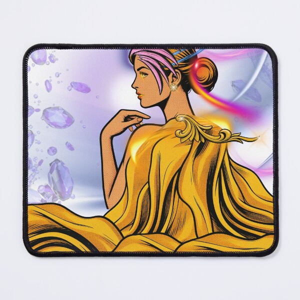 Item preview, Golden Fantasy Goddess Elegance - Mystical Celestial Portrait Art Print designed and sold by tinkeybabes.