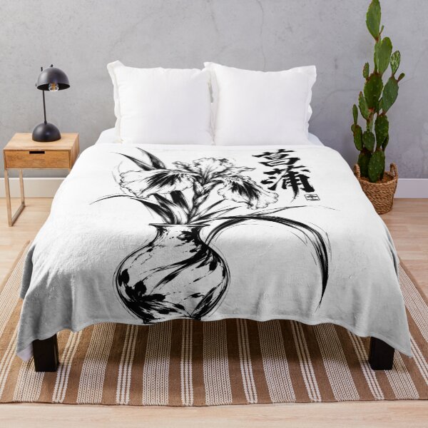 Item preview, Japanese Sumi-e Iris with Calligraphy designed and sold by bapupa.