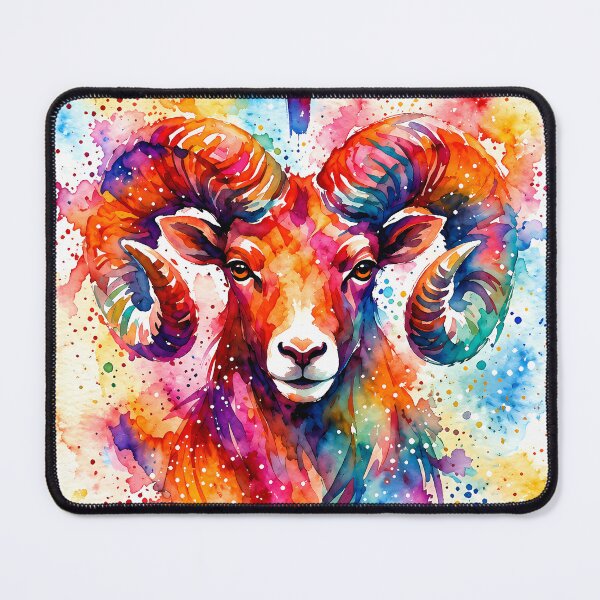 Item preview, Aries Zodiac Ram Vibrant Watercolor Art March-April Birthday designed and sold by Clavivs.
