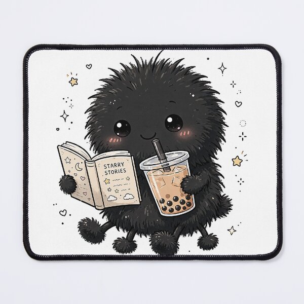 Item preview, Bookish Soot Sprite - Cute Reading Dust Sprite Sticker Example: Bookish Soot Sprite Reading Pink Book - Cute Book Lover Dust Sticker designed and sold by Raju-Creative.