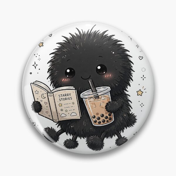 Item preview, Bookish Soot Sprite - Cute Reading Dust Sprite Sticker Example: Bookish Soot Sprite Reading Pink Book - Cute Book Lover Dust Sticker designed and sold by Raju-Creative.