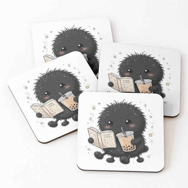 Item preview, Bookish Soot Sprite - Cute Reading Dust Sprite Sticker Example: Bookish Soot Sprite Reading Pink Book - Cute Book Lover Dust Sticker designed and sold by Raju-Creative.