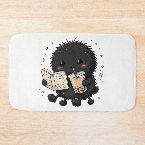 Item preview, Bookish Soot Sprite - Cute Reading Dust Sprite Sticker Example: Bookish Soot Sprite Reading Pink Book - Cute Book Lover Dust Sticker designed and sold by Raju-Creative.