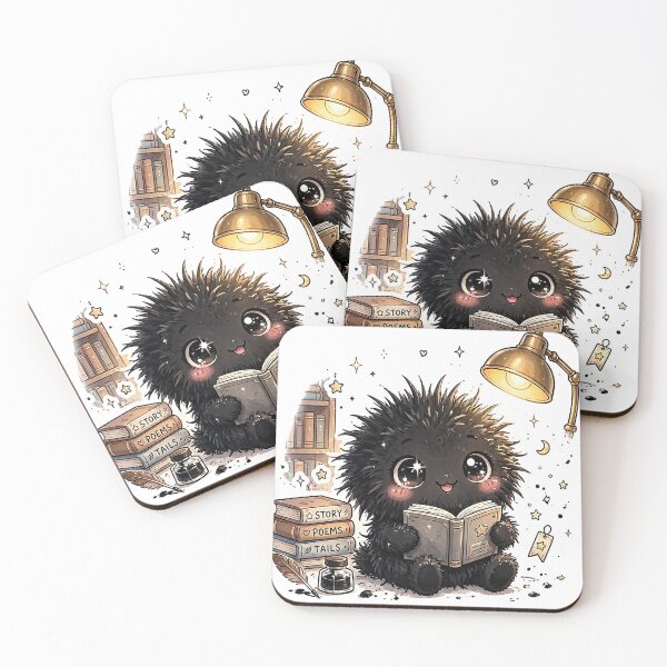 Item preview, Bookish Soot Sprite  - Cute Reading Dust Sprite Sticker Example: Bookish Soot Sprite Reading Pink Book - Cute Book Lover Dust Sticker designed and sold by Raju-Creative.