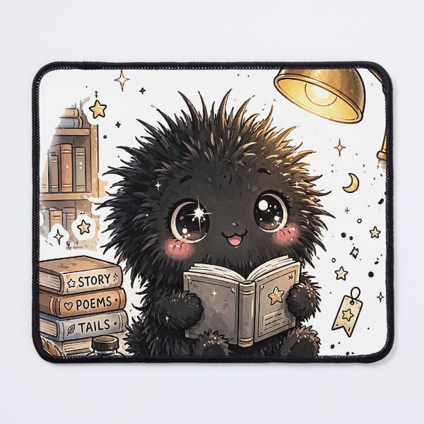 Item preview, Bookish Soot Sprite - Cute Reading Dust Sprite Sticker Example: Bookish Soot Sprite Reading Pink Book - Cute Book Lover Dust Sticker designed and sold by Raju-Creative.