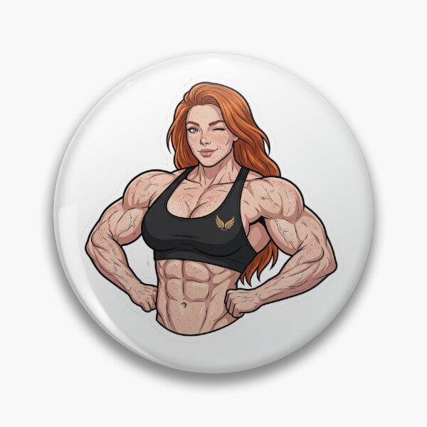 Item preview, Redhead Gym Girl Flexing Abs designed and sold by GymFamStore.