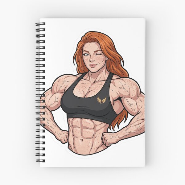 Item preview, Redhead Gym Girl Flexing Abs designed and sold by GymFamStore.