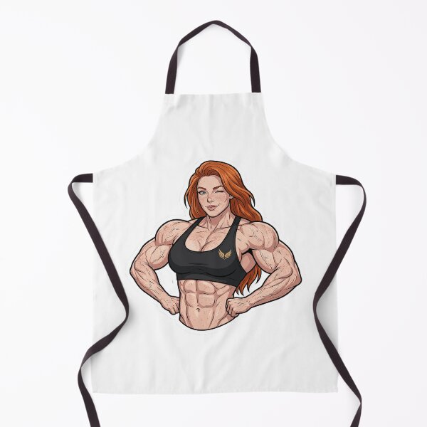 Item preview, Redhead Gym Girl Flexing Abs designed and sold by GymFamStore.