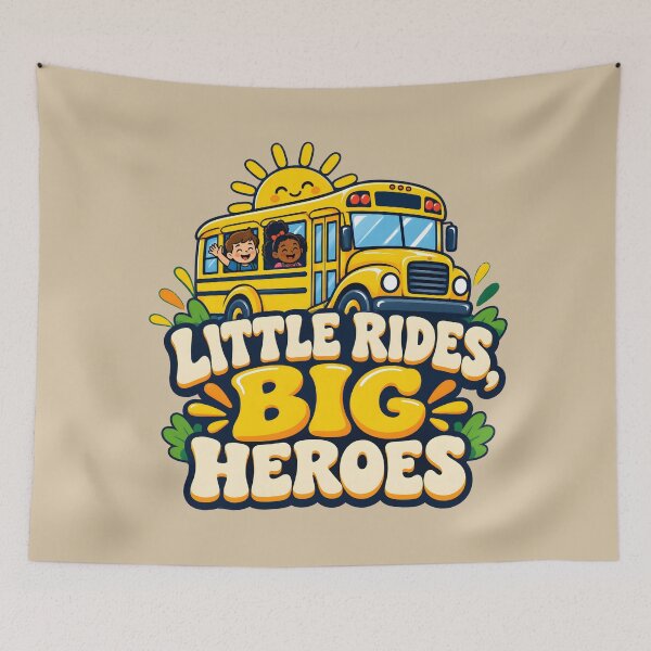 Item preview, Little Rides, Big Heroes — School Bus Safety Week designed and sold by VioVibe.