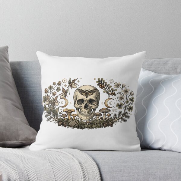 Item preview, Gothic Human Skull and Death Head Moth Botanical Illustration designed and sold by lovepower.