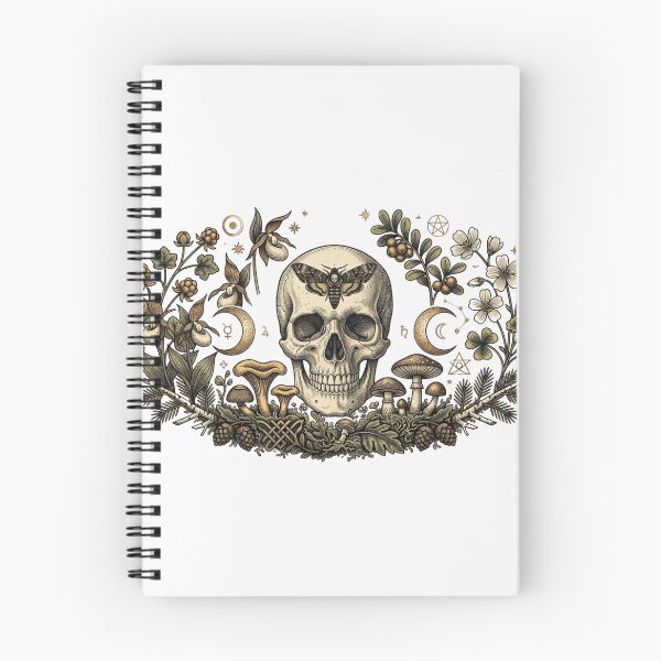 Item preview, Gothic Human Skull and Death Head Moth Botanical Illustration designed and sold by lovepower.