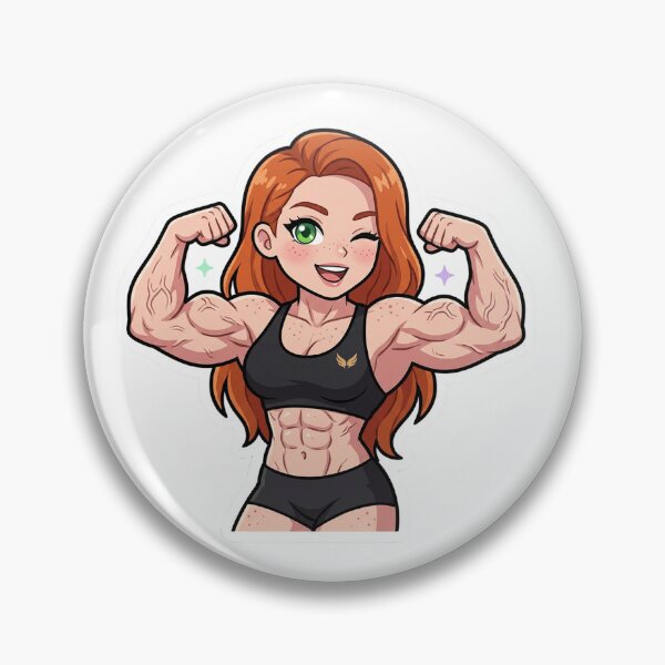Item preview, Strong Redhead Girl Biceps Flex designed and sold by GymFamStore.