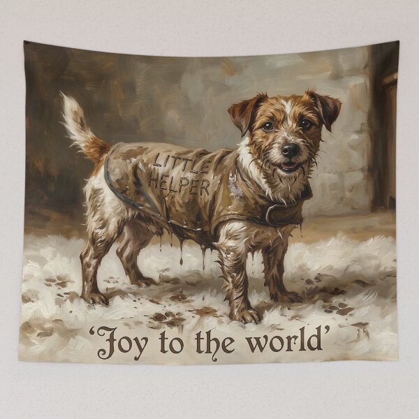 Item preview, Funny Christmas Muddy Jack Russell Dog Holiday Illustration designed and sold by Englandbear.