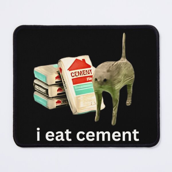 Item preview, I Eat Cement Meme Cat Illustration designed and sold by Fibi-studio.