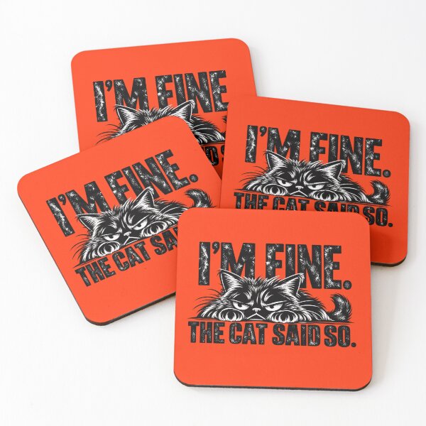 Item preview, I'm Fine The Cat Said So Funny Cat Lover Vintage designed and sold by Wiamprint.