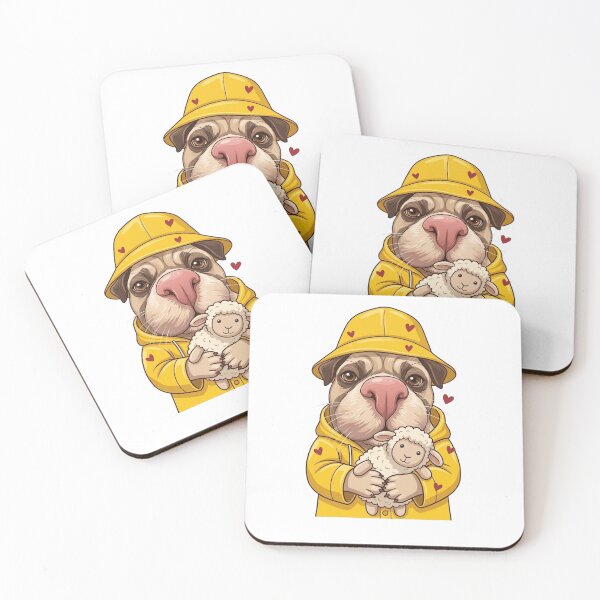 Item preview, Safe and Dry--Cute Pug & Lamb designed and sold by Angel & Mortimer .