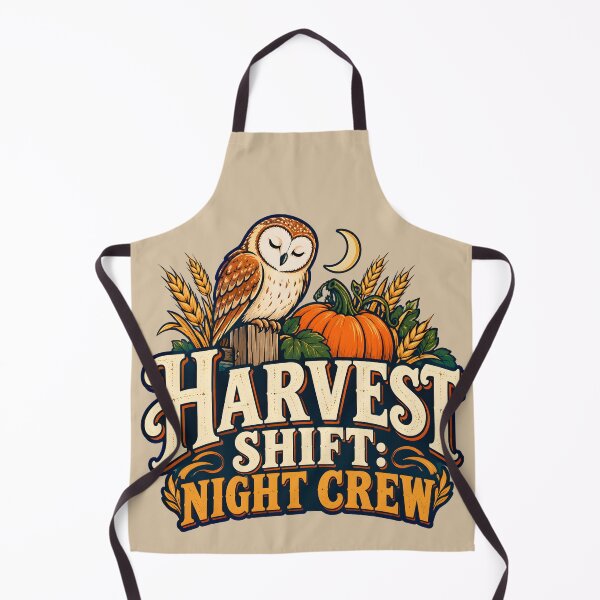 Item preview, Harvest Shift: Night Crew — Barn Owl and Pumpkin designed and sold by VioVibe.