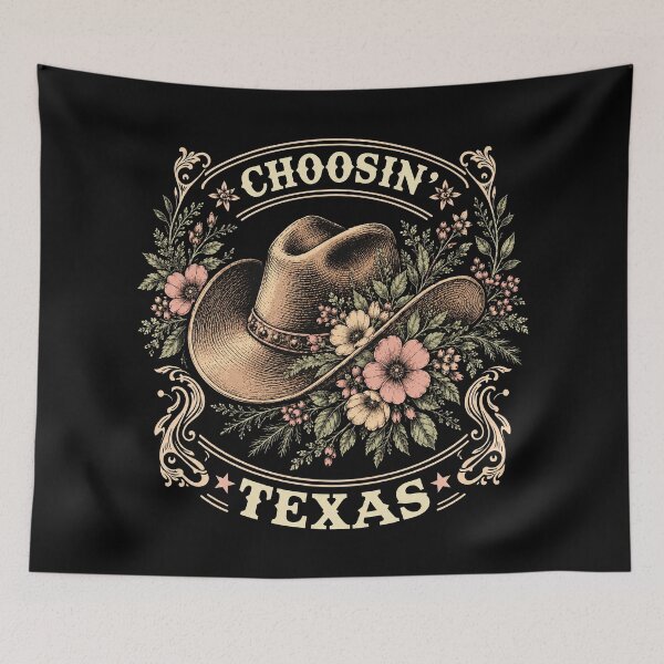 Item preview, Choosin' Texas Cowboy Hat Floral Vintage  designed and sold by dexlawpie.