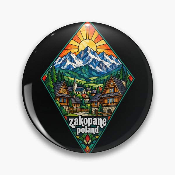 Item preview, Zakopane Tatry Mountains Poland Travel Stained Glass Art designed and sold by TomFrontierArt.