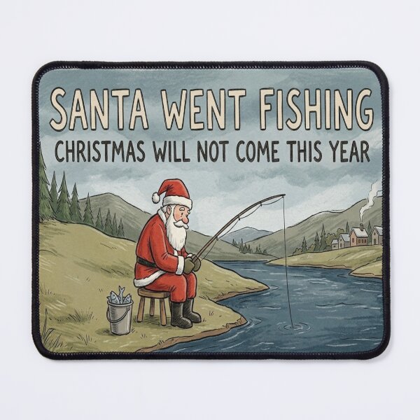 Item preview, Santa Went Fishing Funny Anti Christmas Fisherman designed and sold by Stefanrajzer.