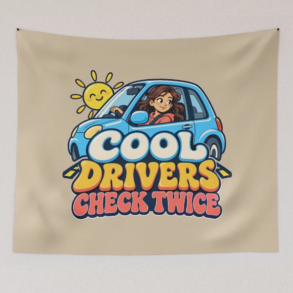 Item preview, Cool Drivers Check Twice — Teen Driver Safety Design designed and sold by VioVibe.