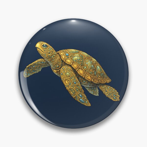 Item preview, Golden Sea Turtle | Glowing Gold Ocean Art | Golden Ocean Glow Collection designed and sold by Zaru Art Studio.