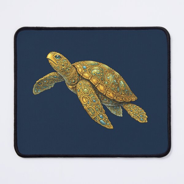 Item preview, Golden Sea Turtle | Glowing Gold Ocean Art | Golden Ocean Glow Collection designed and sold by Zaru Art Studio.