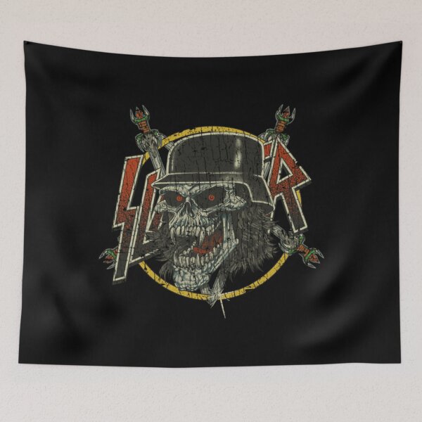 Item preview, Slayer Skull Soldier Logo with Swords Thrash Metal Emblem designed and sold by Fibi-studio.