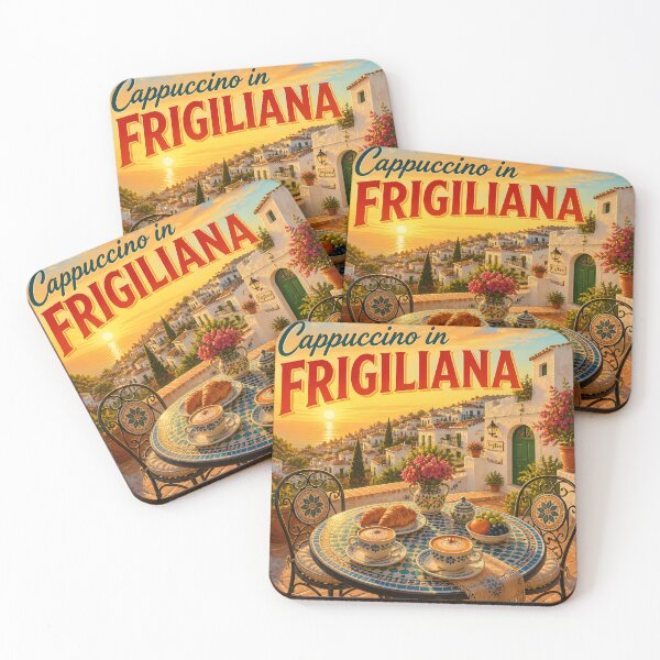 Item preview, Cappuccino in Frigiliana Spain – Vintage Travel Poster designed and sold by LSVart.
