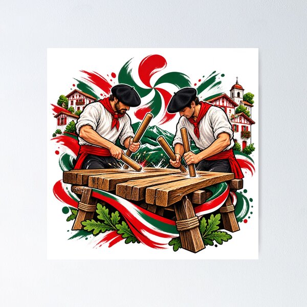 Item preview, Basque Txalaparta – Traditional Percussion and Folk Music Art designed and sold by Gino64.