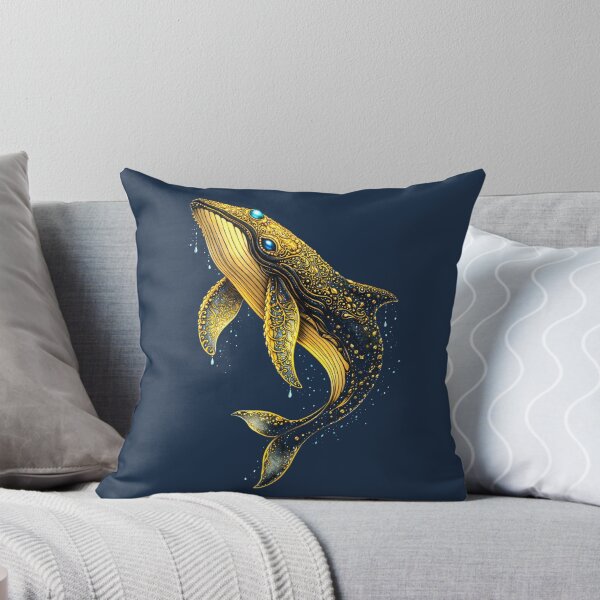 Item preview, Golden Whale | Celestial Ocean Animal Art | Golden Ocean Glow Collection designed and sold by Zaru Art Studio.
