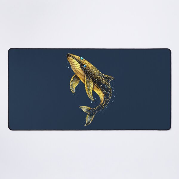 Item preview, Golden Whale | Celestial Ocean Animal Art | Golden Ocean Glow Collection designed and sold by Zaru Art Studio.