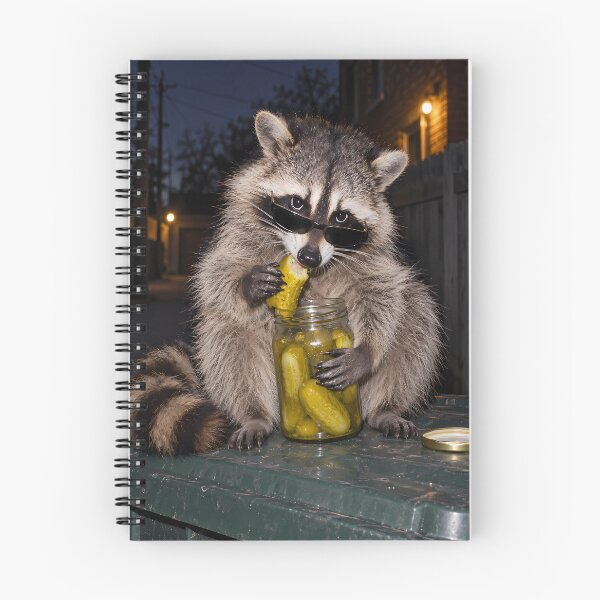 Item preview, Raccoon Eating Pickles – Trash Panda Snack Stash designed and sold by "Hedek".