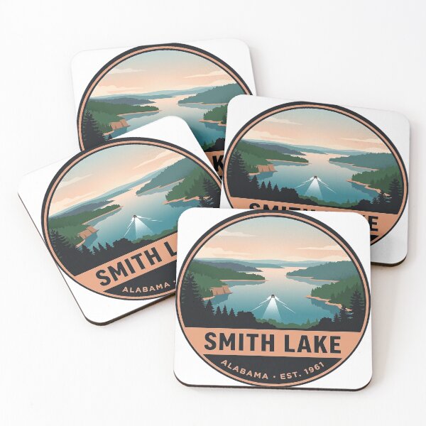 Item preview, Smith Lake Alabama Lake Panorama Vintage Badge Sticker designed and sold by DetourDgn.