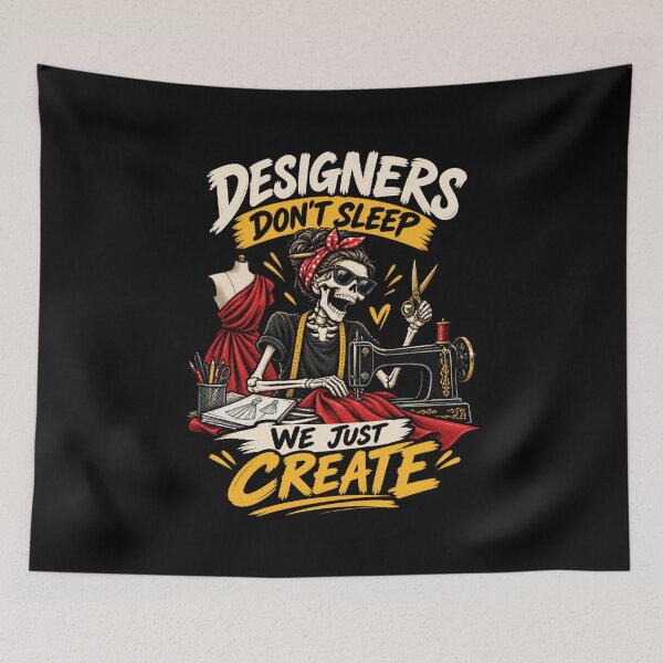 Item preview, Designers Don't Sleep – Funny Skeleton Fashion Designer Sewing designed and sold by SidTastic .