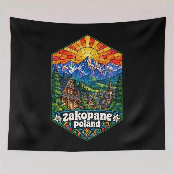 Item preview, Zakopane Tatry Mountains Poland Stained Glass Art designed and sold by TomFrontierArt.
