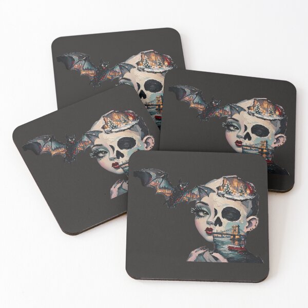 Item preview, Budapest Gothic Surrealism – Chain Bridge Skull & Winter Night Fantasy designed and sold by LujziWorld.