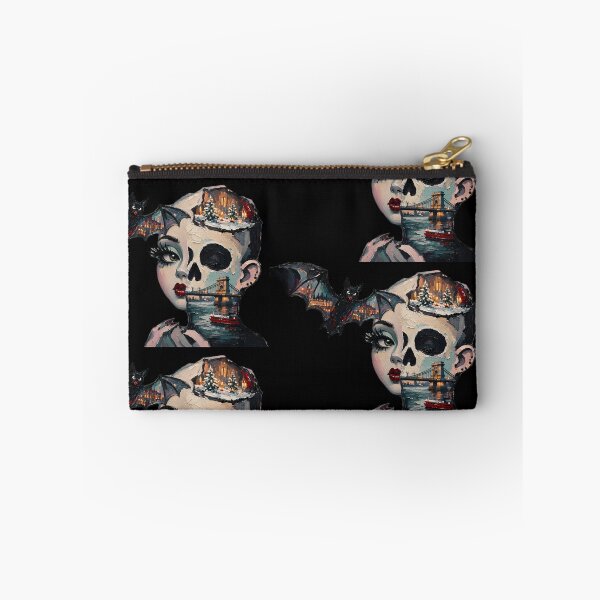 Item preview, Budapest Gothic Surrealism – Chain Bridge Skull & Winter Night Fantasy designed and sold by LujziWorld.